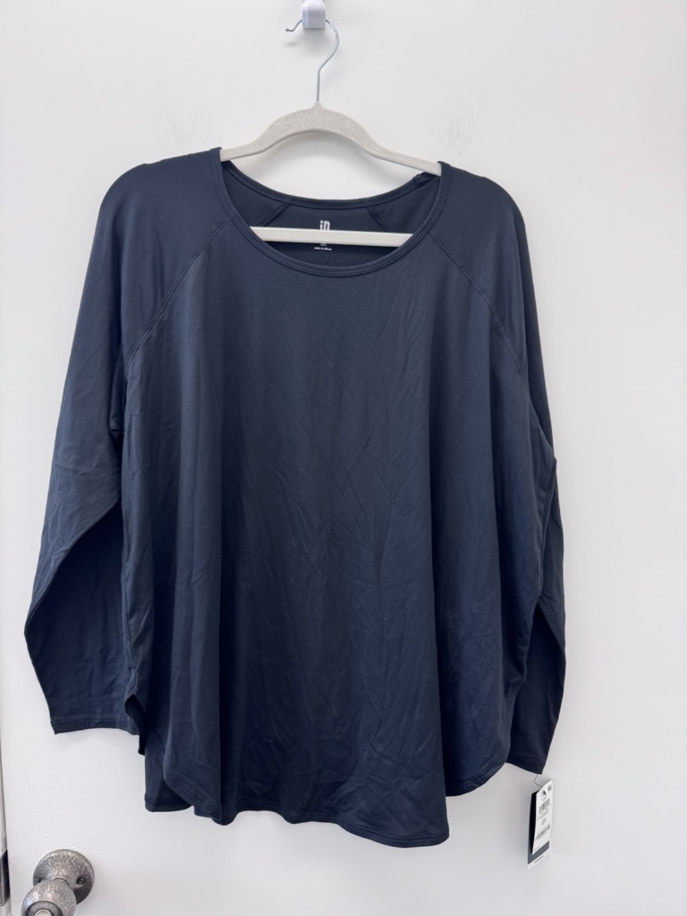 Ideology Black Long Sleeve Crew Top Size 2X